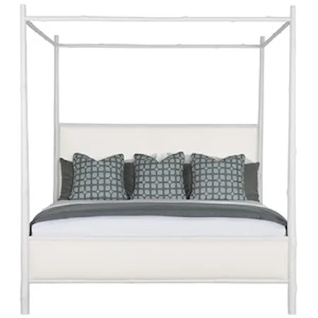 Upholstered King Canopy Bed